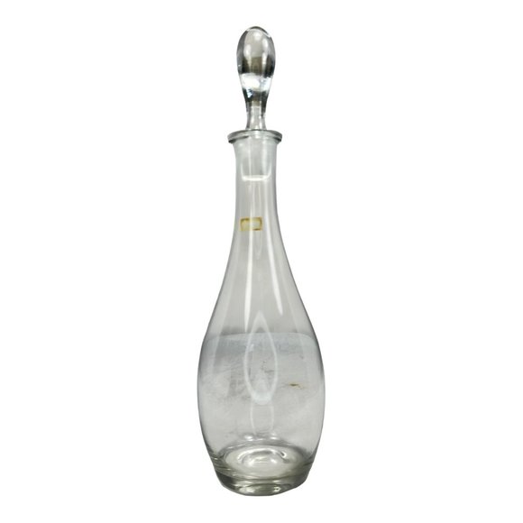 Toscany Hand Blown Glass Decanter w/ Stopper Large 16" Made in Romania EUC - Picture 5 of 7